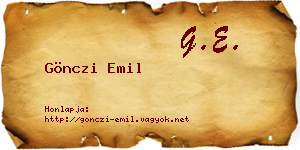 Gönczi Emil névjegykártya